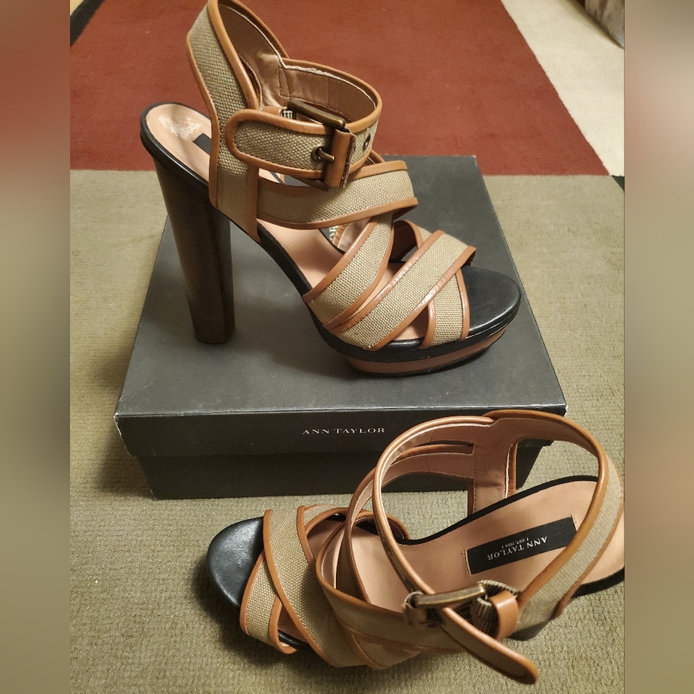 Ann Taylor Rosemary Canvas Platform Sandals
